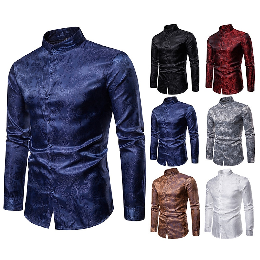 Punk Gothic Viktorianisch Steampunk Bluse / Hemd Pest Arzt Jacquard Herren Karneval Maskerade Party Karneval von Venedig Erwachsene Hemd Frühling Herbst Lightinthebox