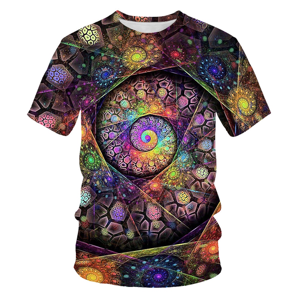 Herren Graphic Galaxis Hemd T Shirt Kurzarm T-Shirt Rundhalsausschnitt Hemd Basic Festtage Regenbogen Bekleidung S M L XL 2XL 3XL Lightinthebox