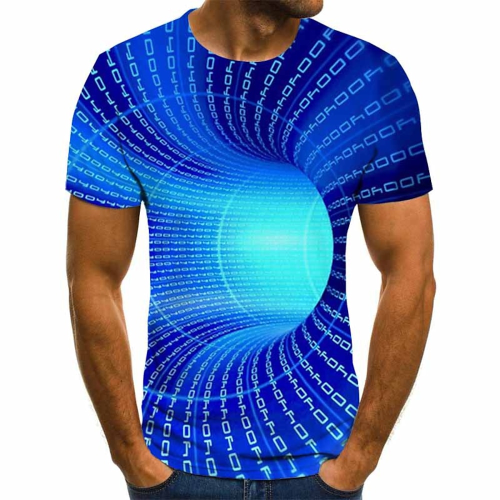 Herren Graphic 3D-Druck 3D T Shirt Kurzarm T-Shirt 3D-Druck Rundhalsausschnitt Hemd Basic Täglich Gelb Rosa Rot Bekleidung Übergröße S M L XL XXL 3XL 4XL Lightinthebox