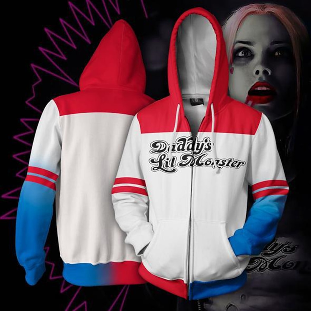 Cosplay Harley Quinn Cosplay Kostüm Kapuzenshirt Zurück zur Schule Bedruckt 3D Print Für Herren Damen Erwachsene Zurück zur Schule Lightinthebox