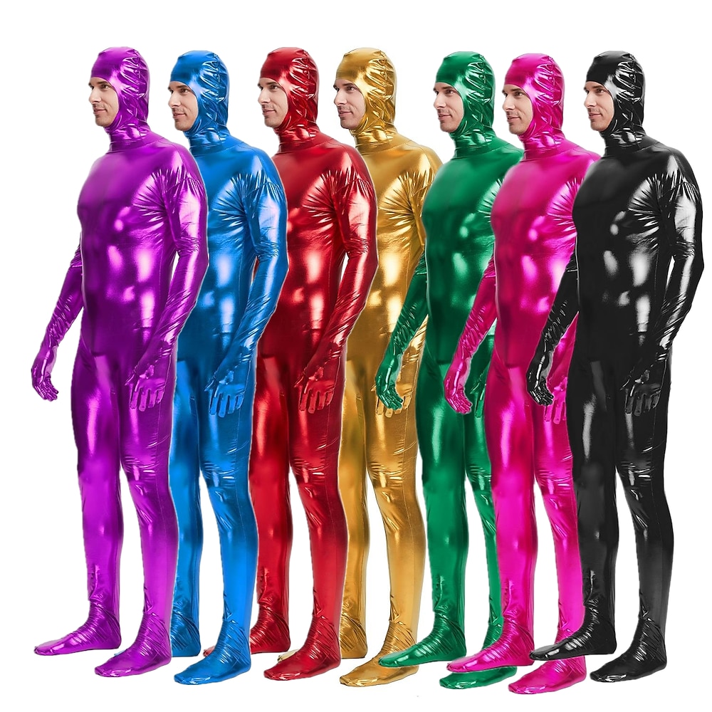 Zentai-Anzüge Erwachsene Latex Elasthan Lycra Cosplay Kostüme Herren Einfarbig Karneval Maskerade / Hochelastisch Lightinthebox