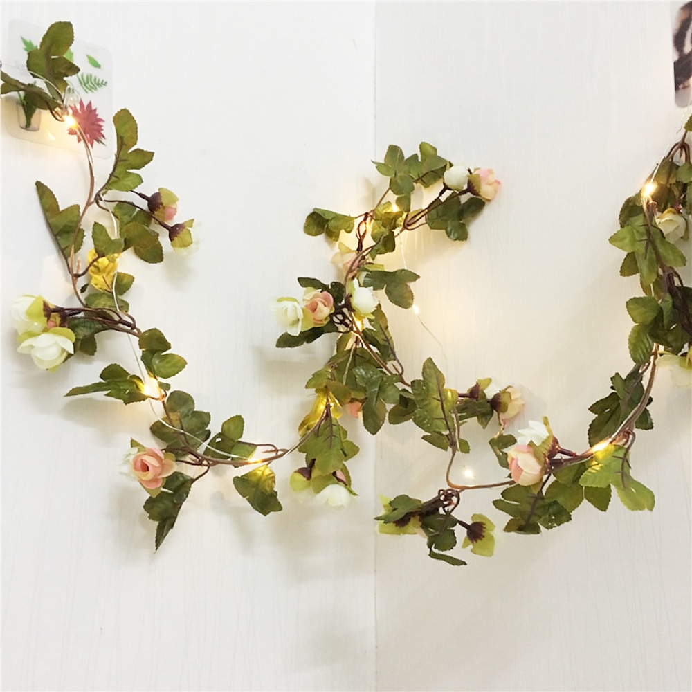 elegante Hochzeitsempfangsparty Valentinstags-Lichterkette mit Rosenblüten, 2,2m, 20LEDs, Lichterkette, Dekoration für Hochzeit, Veranstaltung, Party, Girlande, Feiertag, Terrasse, Lightinthebox