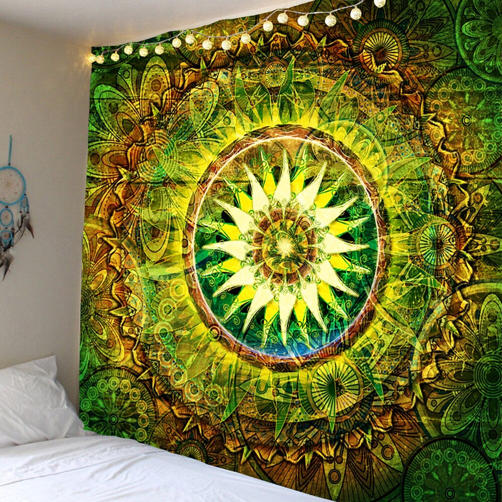 Mandala Bohemian Wandteppich Kunst Dekor Decke Vorhang hängen zu Hause Schlafzimmer Wohnzimmer Wohnheim Dekoration Boho Hippie psychedelische Blumenblume Lotus Indianer Lightinthebox