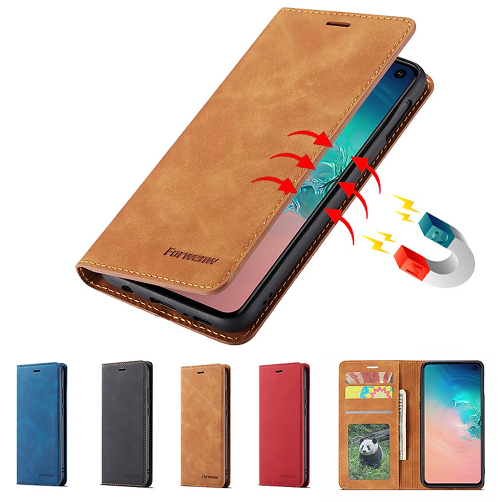 Handy Hülle Handyhüllen Für Huawei P40 P30 P20 Mate 20 Pro Brieftasche Kartenetui Ganzkörperschutz Magnetischer Flip Ständer Einfarbig PU-Leder Lightinthebox