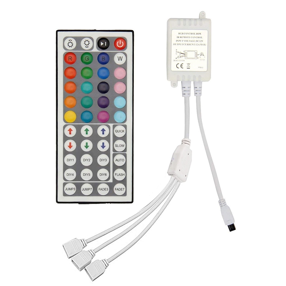 zdm neues design von hochwertigen ir 44 key rgb controller dreifach integrierter steckdosenregler der doppelseitigen karte dc12-24v Lightinthebox