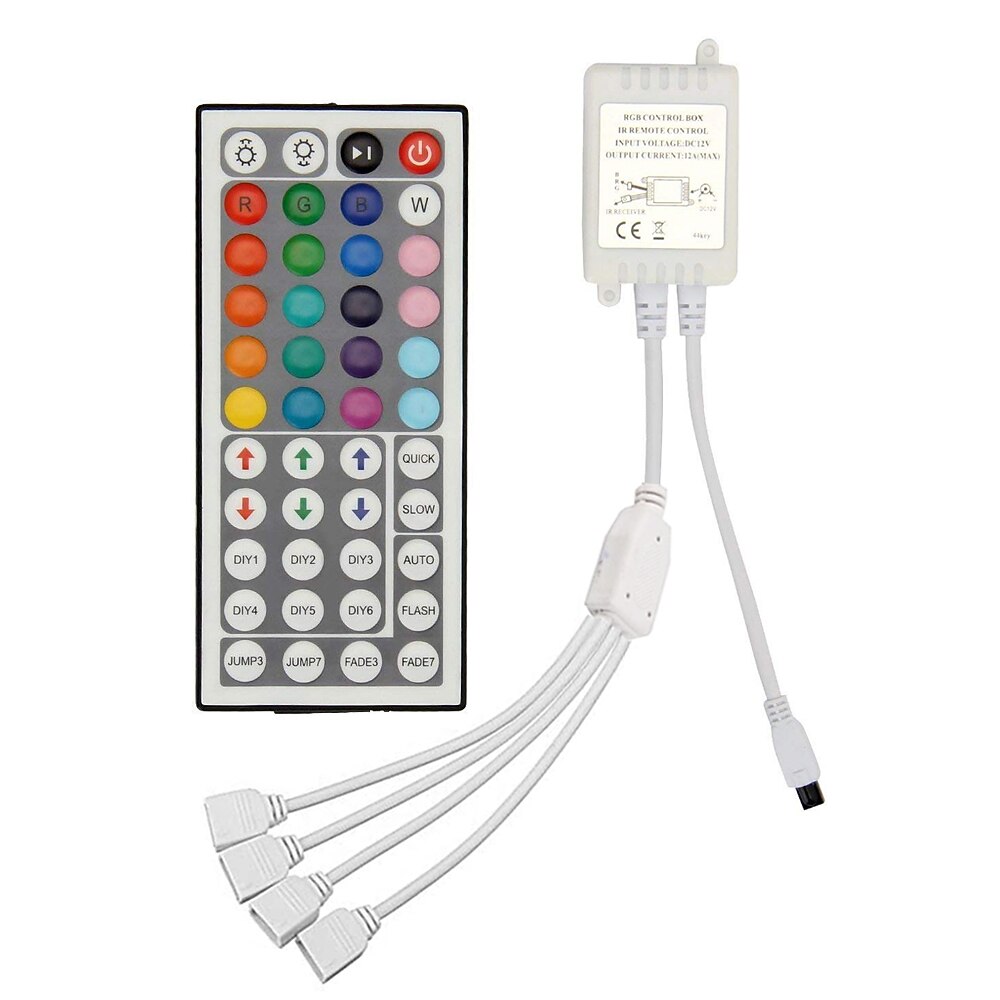 zdm neues design von hochwertigen ir 44 key rgb controller vierwege integrierter steckdosenregler der doppelseitigen karte dc12-24v Lightinthebox