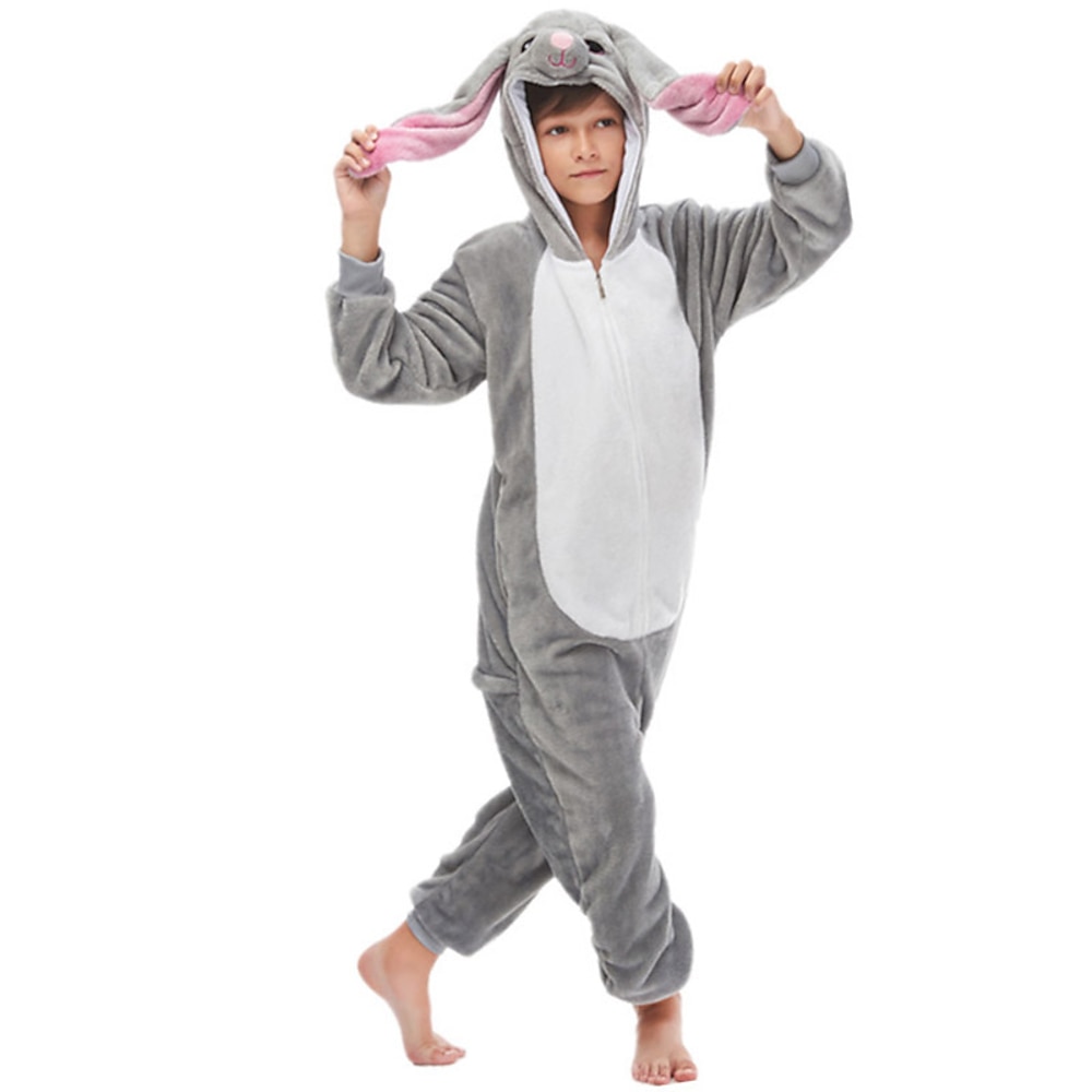 Kinder Glatt Nachtwäsche Tarnfarben Onesie-Kostüm Faschingskostüme Hase Kaninchen Hund Pyjamas-Einteiler Kigurumi-Pyjamas Lustiges Kostüm Für Herren und Damen Weihnachten Karneval Silvester Karikatur Lightinthebox