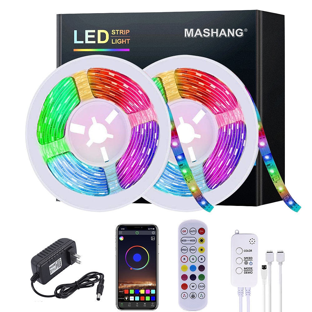 5m 10m 15m 20m led streifen lichter rgb wasserdicht musik sync led 2835 smd farbwechsel 24 tasten remote bluetooth controller für schlafzimmer home tv hintergrundbeleuchtung Lightinthebox