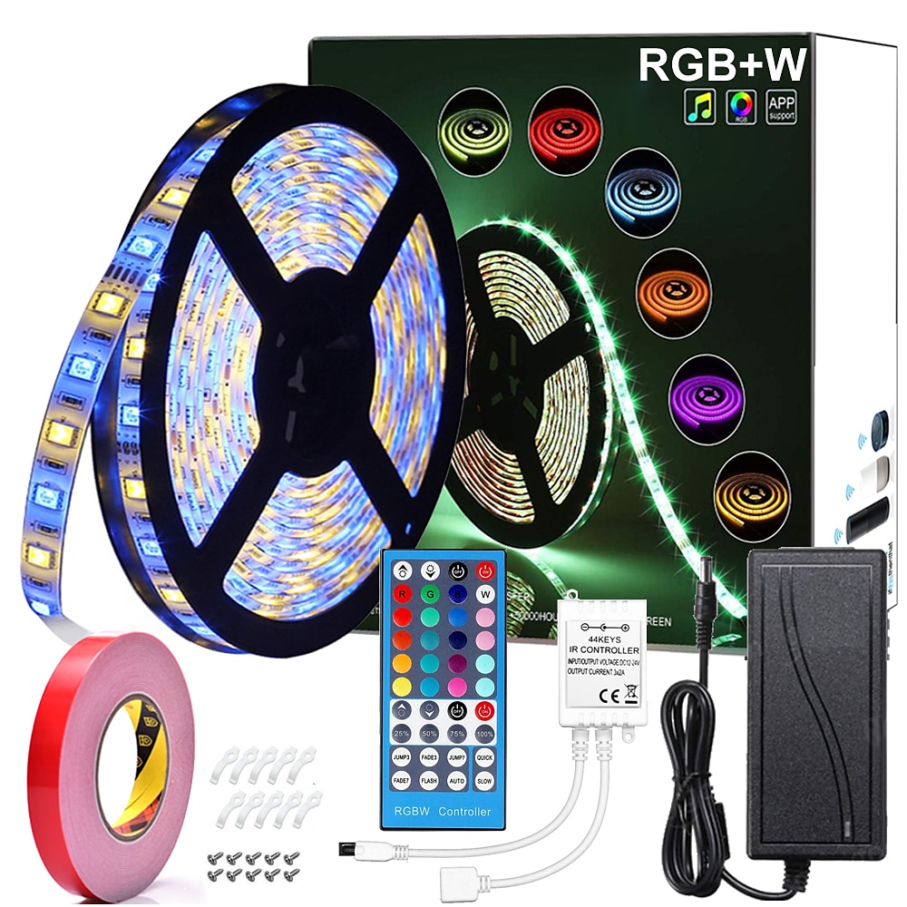 5m 16.4ft rgbw led streifen licht wasserdicht 300leds smd 5050 warmweiß rgb farbwechsel hintergrundbeleuchtung home party dekoration Lightinthebox