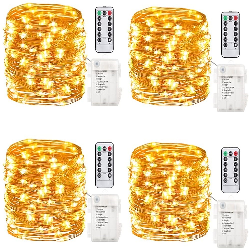 LED Lichterketten 5m 50 LEDs mit Fernbedienung Timer wasserdichte batteriebetriebene Lichterketten für Indoor Outdoor Schlafzimmer Weihnachtsdekor Multi Color Lightinthebox