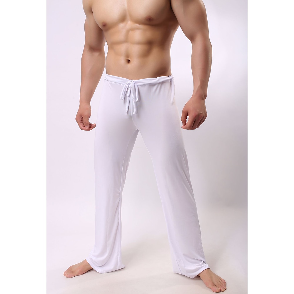 Herrenhose Kordelzug schnell trocknend leicht Yoga Fitness Pilateshose Hosenunterteil weiß schwarz grau Eisseide Sport Activewear hochelastisch locker Lightinthebox