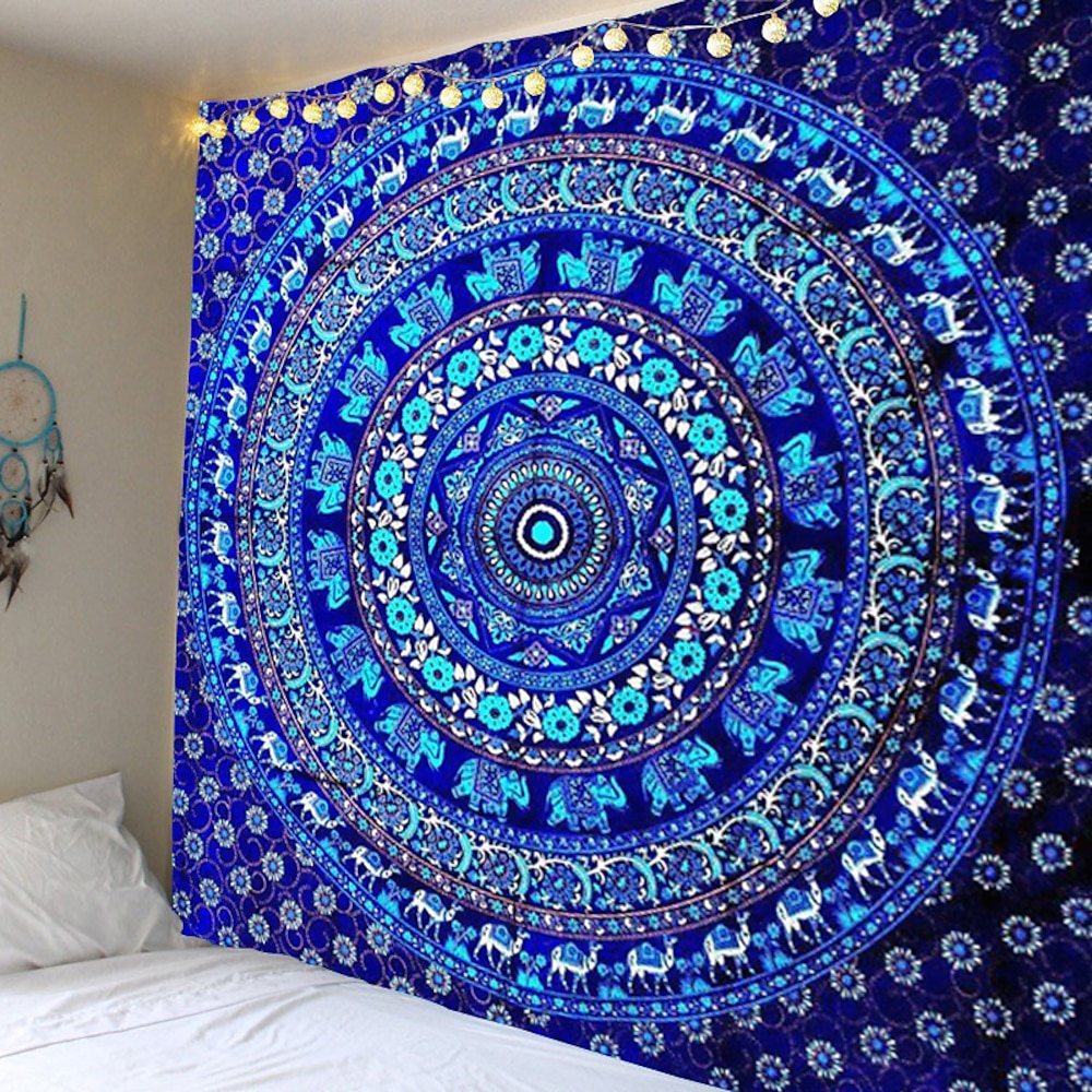 Mandala Bohemian Wandteppich Kunst Dekor Decke Vorhang hängen zu Hause Schlafzimmer Wohnzimmer Wohnheim Dekoration Boho Hippie psychedelische Blumenblume Lotus Indianer Lightinthebox