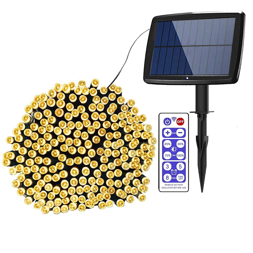 Outdoor Solar Lichterketten 100m 800led 50m 500led verbesserte Lichterketten Lichterkette Ambiente Beleuchtung für Terrasse Rasen Fernbedienung Speicherfunktion IP65 wasserdichtes Gartenlicht Lightinthebox