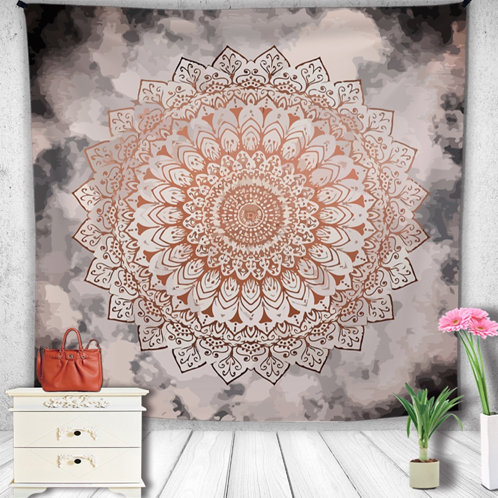 Mandala Bohemian Wandteppich Kunst Dekor Decke Vorhang hängen zu Hause Schlafzimmer Wohnzimmer Wohnheim Dekoration Boho Hippie psychedelische Blumenblume Lotus Indianer Lightinthebox