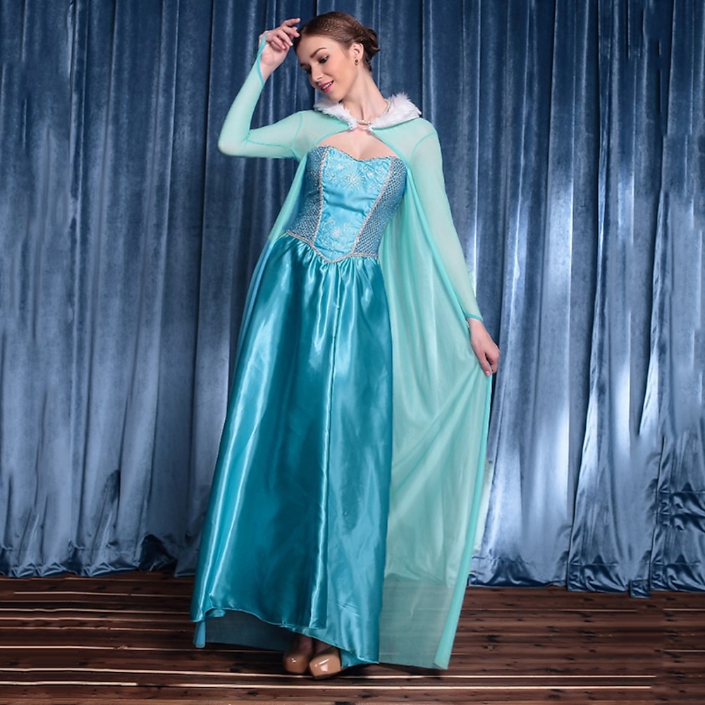 Elsa Kleid Cosplay Kostüm Damen Film Cosplay Cosplay Urlaubskleid Weihnachten Karneval Lightinthebox