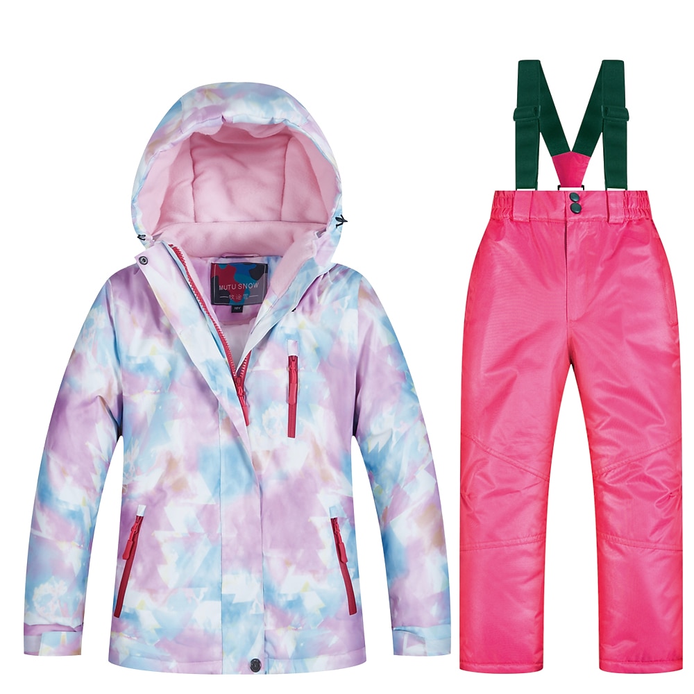 MUTUSNOW Mädchen Skijacken Hosen Skifahren Wandern Snowboarden warm halten Wasserdicht Windundurchlässig Raumdaunen Terylen Flanell Sportkleidung Skikleidung / Winter / Kinder Lightinthebox