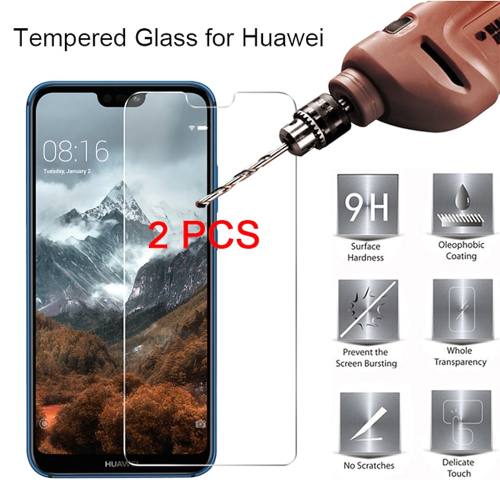 2 Stück Handy Schutzfolie Für Huawei P40 P20 P20 lite P30 P30 Lite Hartglas 9H Härtegrad Anti-Fingerprint High Definition (HD) Kratzfest Handy-Zubehör Lightinthebox