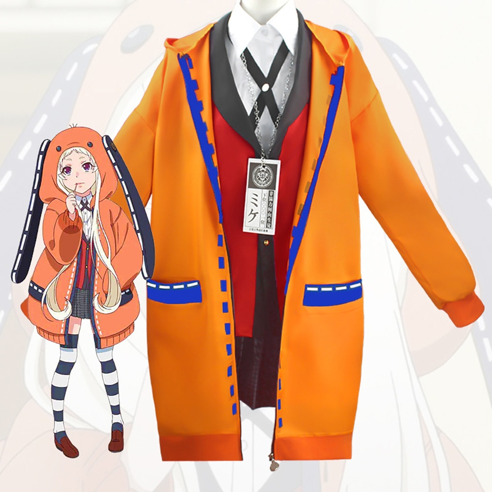 Inspiriert von Gambling School Yomoduki Runa Anime Cosplay Kostüme Japanisch Cosplay-Anzüge Mantel Bluse oben Für Damen / Rock / Socken / Halsketten / Fliege / Rock Lightinthebox