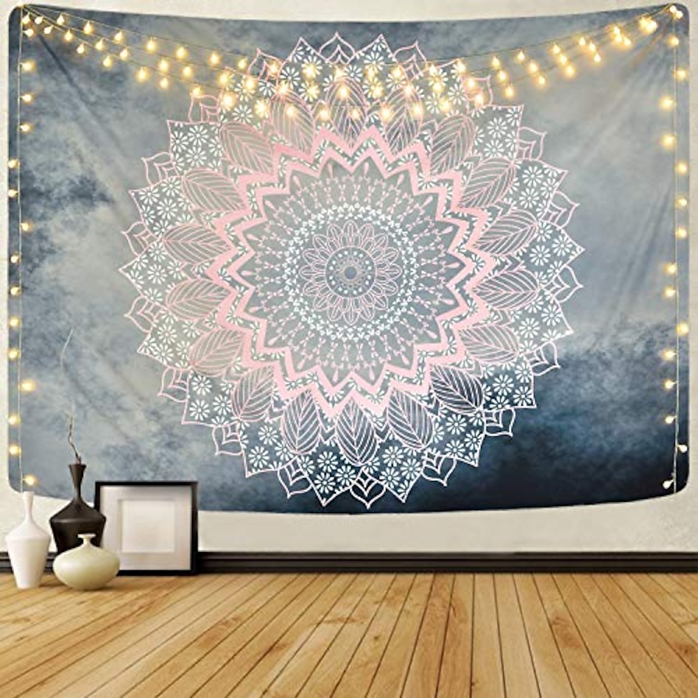 Mandala Bohemian Wandteppich Kunst Dekor Decke Vorhang hängen zu Hause Schlafzimmer Wohnzimmer Wohnheim Dekoration Boho Hippie psychedelische Blumenblume Lotus Indianer Lightinthebox