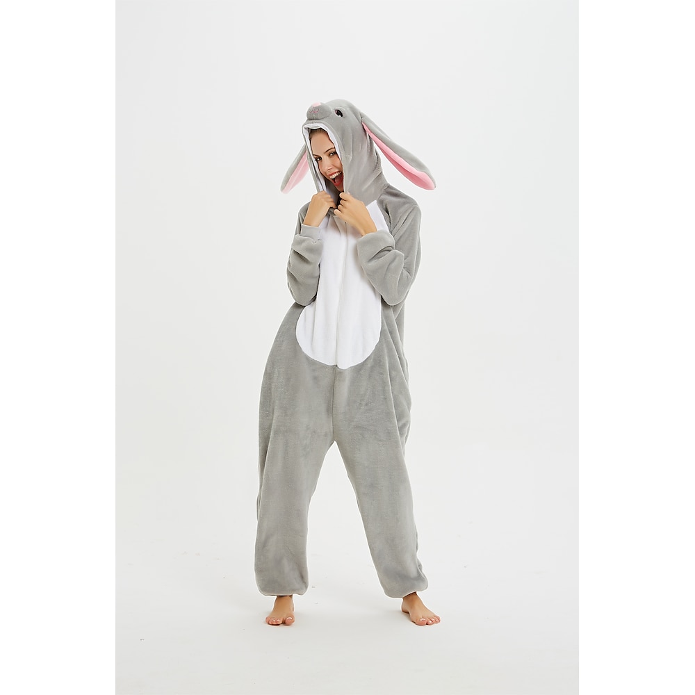 Kinder Erwachsene Farbblock Nachtwäsche Tarnfarben Onesie-Kostüm Faschingskostüme Hase Kaninchen Pyjamas-Einteiler Kigurumi-Pyjamas Lustiges Kostüm Für Herren und Damen Jungen und Mädchen Weihnachten Lightinthebox