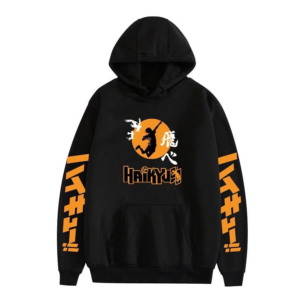 Haikyuu Karasuno hoch Cosplay Kostüm Kapuzenshirt Zeichentrick Harajuku Grafik Kawaii Für Herren Damen Erwachsene Zurück zur Schule Heißprägen Lightinthebox