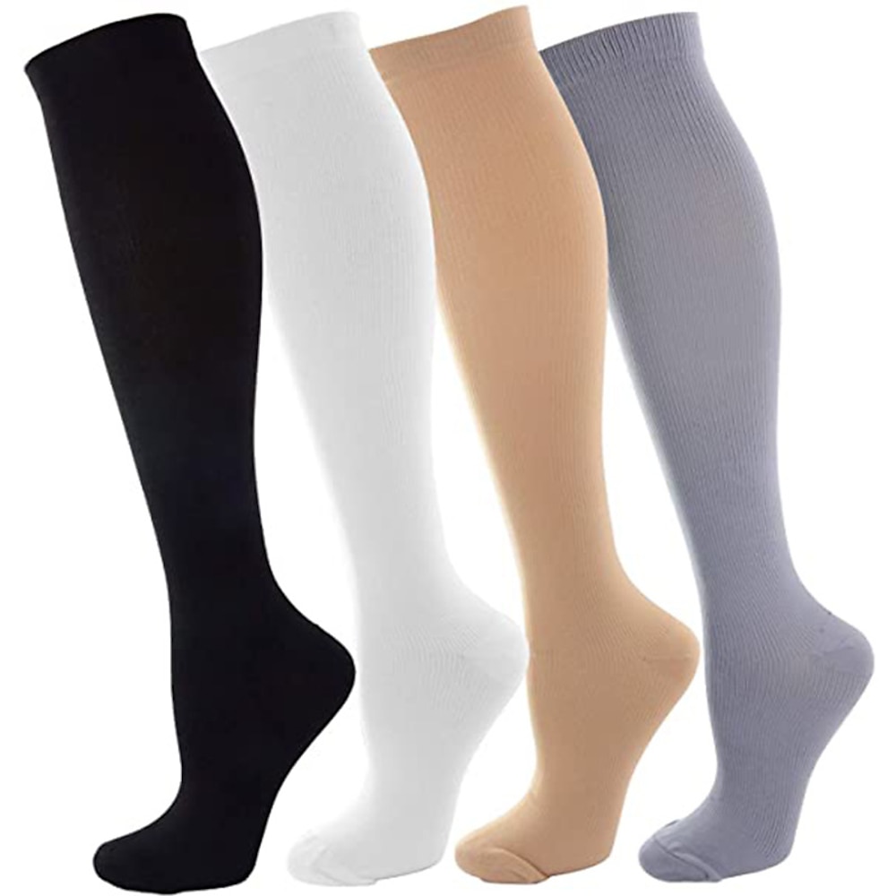 Herren Damen Kompressionsstrümpfe Mannschaftssocken Fahrradsocken Sportsocken Rennrad Geländerad Campen und Wandern Fahhrad / Radsport warm halten Schnelles Trocknung Atmungsaktiv Brown 4 Paare Lightinthebox