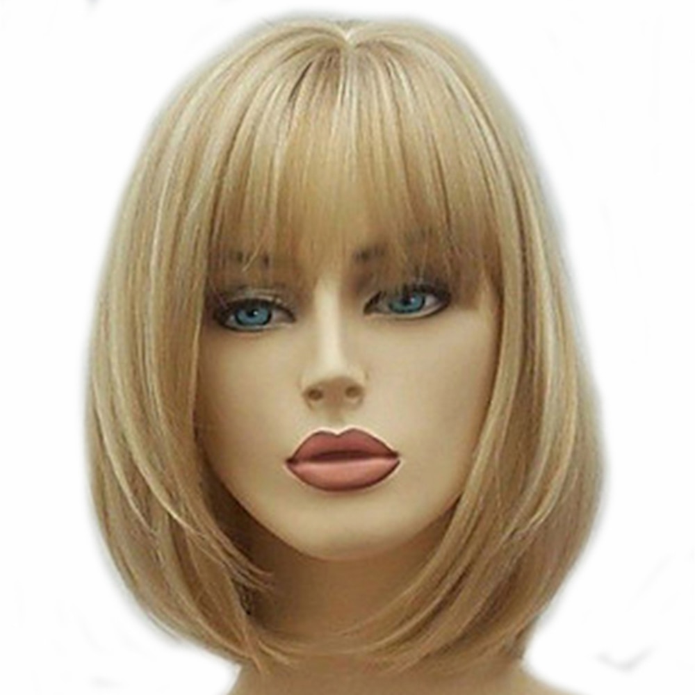 synthetische Perücke Hathaway Mittelteil Perücke blond kurze lockige goldblonde synthetische Haare 12 Zoll Frauen natürliche tägliche Party Perücke Karneval Perücken Lightinthebox