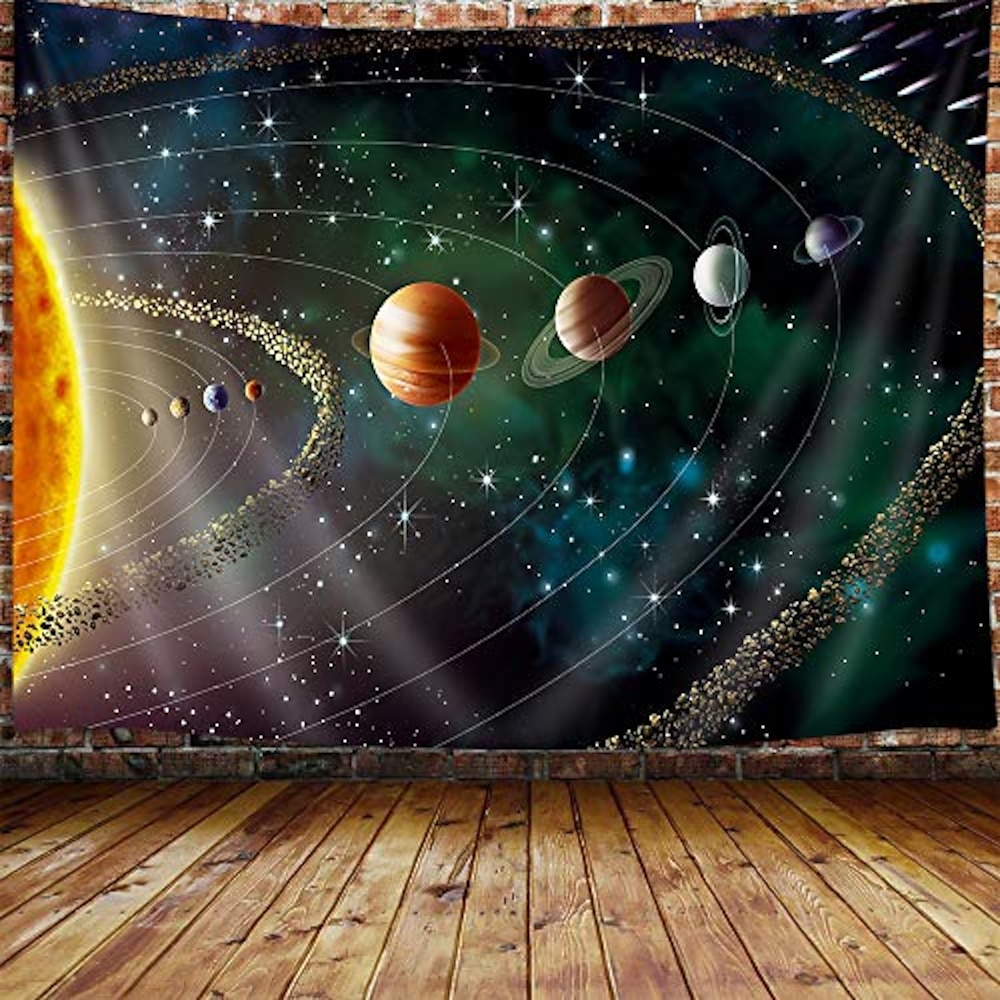 Weltall Planeten Wandteppich Universum Galaxie Wandteppich Wandbehang für Schlafzimmer Wandteppich Strand Decke College Wohnheim Wohnkultur Wandtuch XXL Natur Lightinthebox