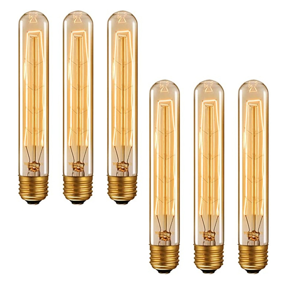 6pcs 4pcs dimmbare Retro Edison Glühbirne e27 220v 40w t185 Glühbirnenglühlampen Vintage Edison Lampe Lightinthebox