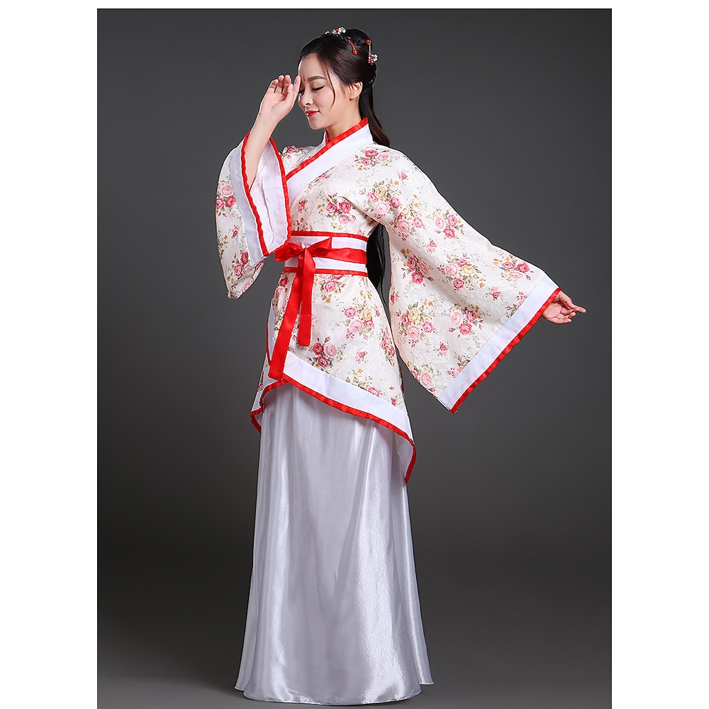 Damen Mädchen Hanfu Antike Austattungen Klassicher Stil Klassisch Zeitlos Elegant und luxuriös Chinesischer Stil Chinesisches Rot Gute Qualität Hanfu Chinesischer Palaststil Kostüm Lightinthebox