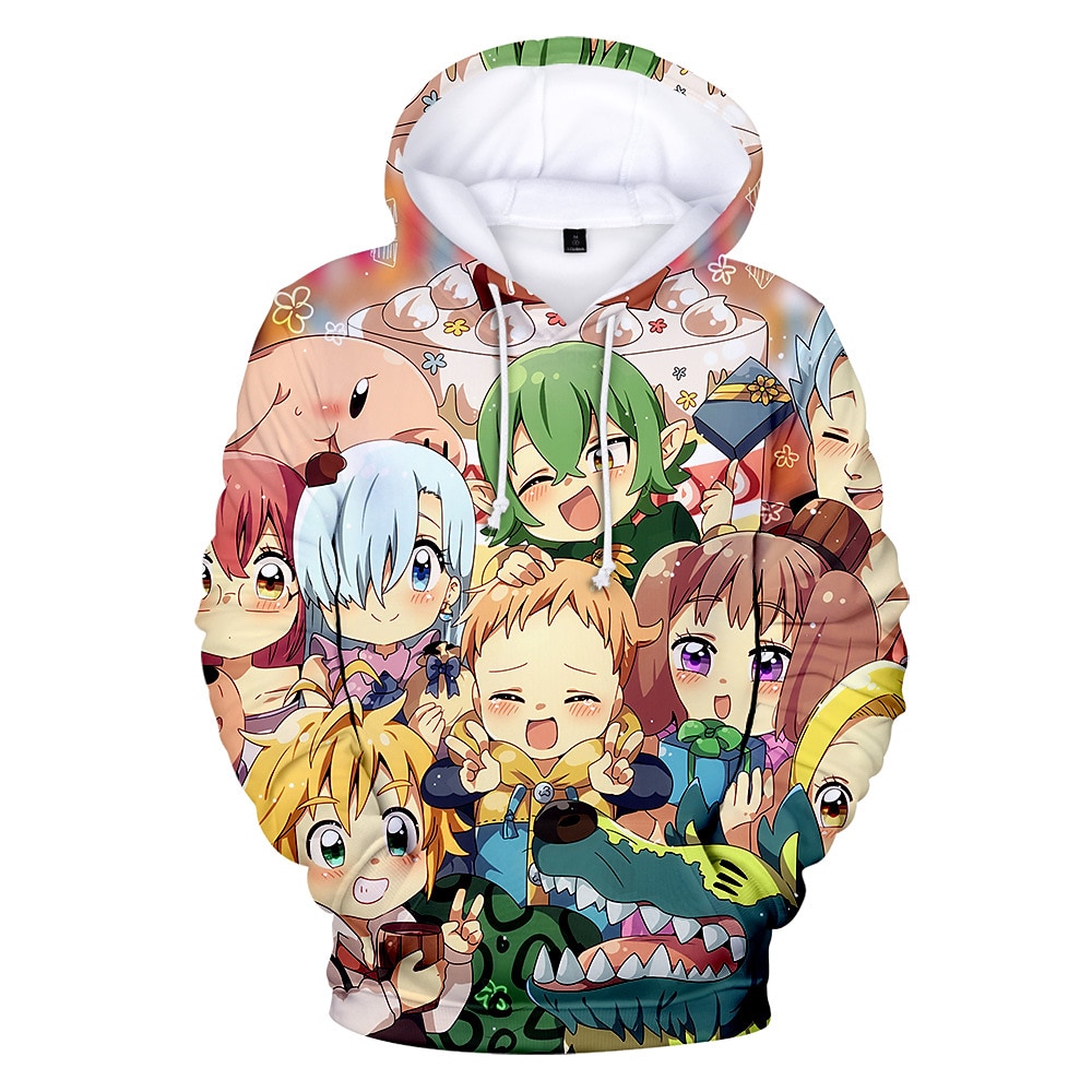 Die sieben Todsünden Cosplay Cosplay Kostüm Kapuzenshirt Anime Graphic Print Harajuku Grafik Für Herren Damen Erwachsene Zurück zur Schule Lightinthebox