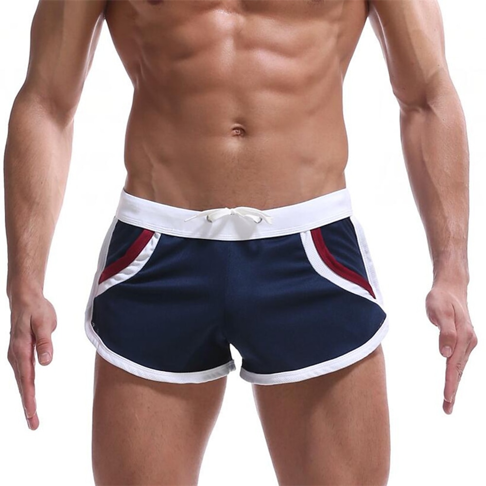 Herren kurze Sporthose Laufshorts kurze hosen Laufshorts Leichtathletik Kurze Hosen Trainingsshorts Marathon Ein Drittel Shorts Kordelzug Stripe-Trim Unten Sportlich Athlässigkeit Sommer Atmungsaktiv Lightinthebox