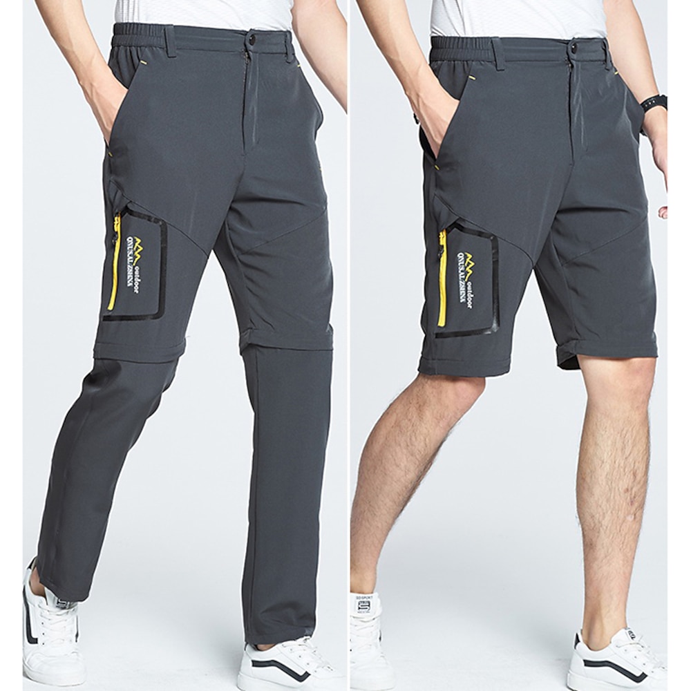 Herren Wanderhose Zip Off Hose Wanderhose Wanderhosen Sommer Außen Wasserdicht Atmungsaktiv Schnelltrocknend Dehnbar Hosen / Regenhose Unten Elastische Taille Armee-Grün Dunkelgrau Elastan Jagd Lightinthebox