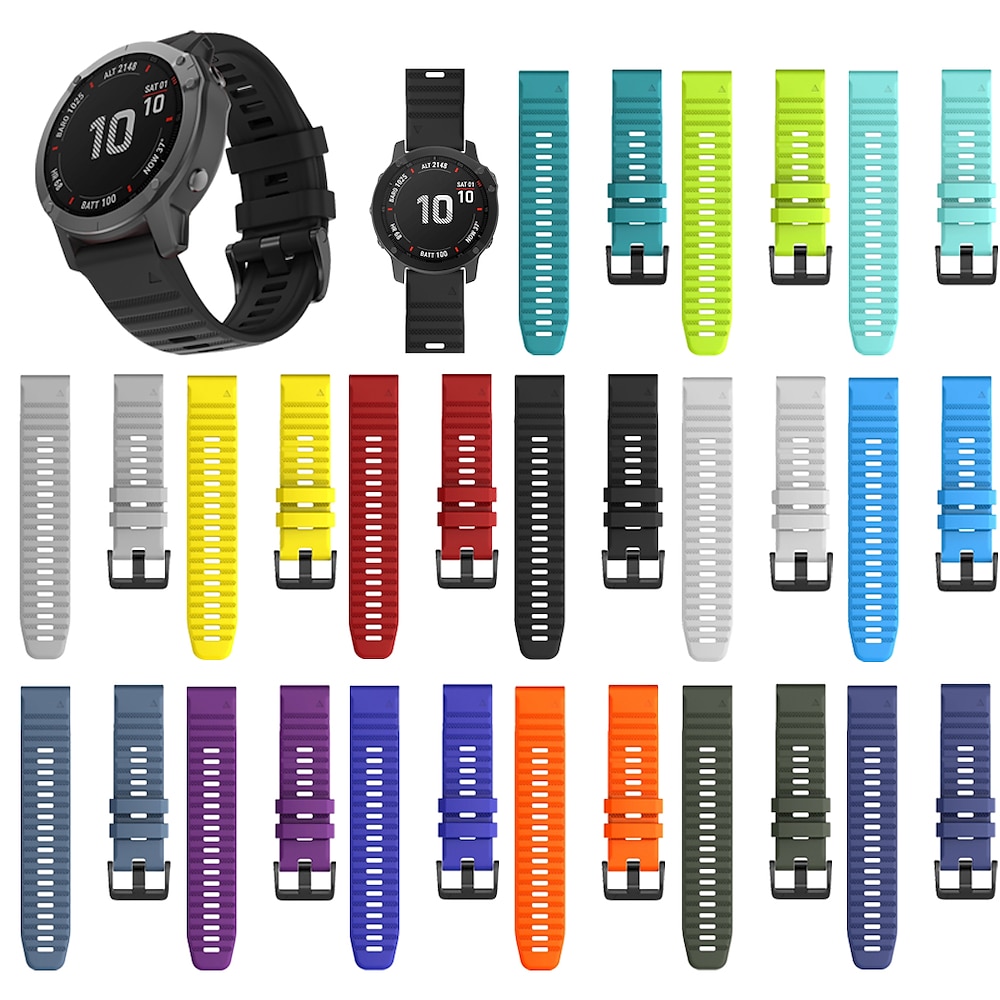 Uhrenarmband für Garmin Fenix 7X / 6X / 5X / 3 Sapphire Fenix 6X Pro / 5X Plus / 3 HR Descent Mk1 Mk2 Mk2i D2 Delta PX / Bravo / Charlie Tactix 7 Pro / Bravo / Charlie Quatix 7X / 6X / 3 Solar Silikon Lightinthebox