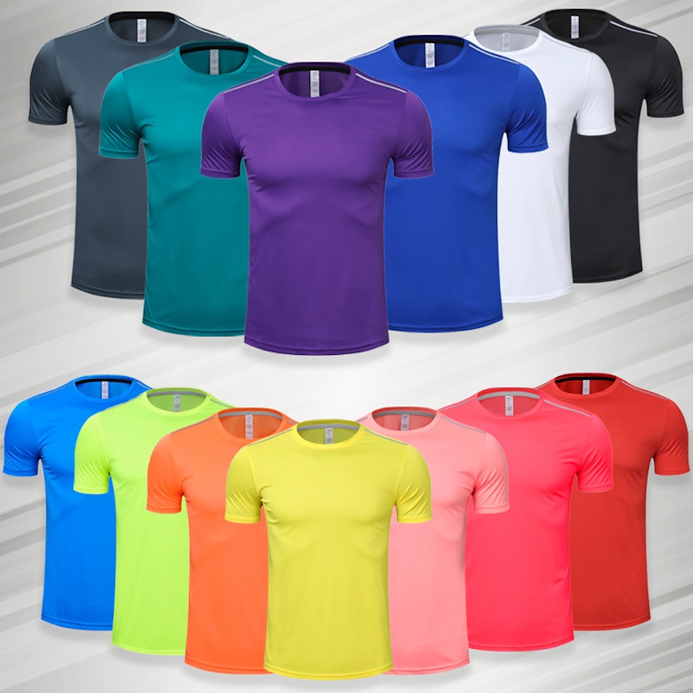 Herren Laufshirt Sport Top Kurzarm T-Shirt Sportlich Athlässigkeit Atmungsaktiv Schnelltrocknend Weich Fitnesstraining Laufen Joggen Sportbekleidung Sportkleidung Einfarbig Schwarz Weiß Gelb Lightinthebox