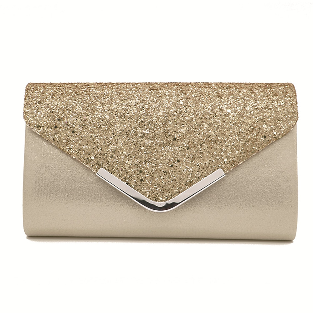 Damen-Umhängetasche, Clutch-Taschen, PU-Leder, für Abend, Braut, Hochzeit, Party, mit Kette, glitzernd, glänzend, modisch in Silber, Schwarz, Rosa Lightinthebox