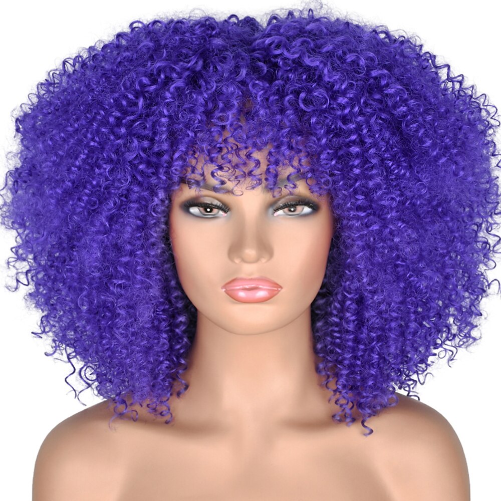 Kunsthaarperücke lockig Afro Curly asymmetrische Perücke kurz a15 a16 a17 a18 a19 Kunsthaar Damen Cosplay Party Fashion schwarze Karnevalsperücke Lightinthebox