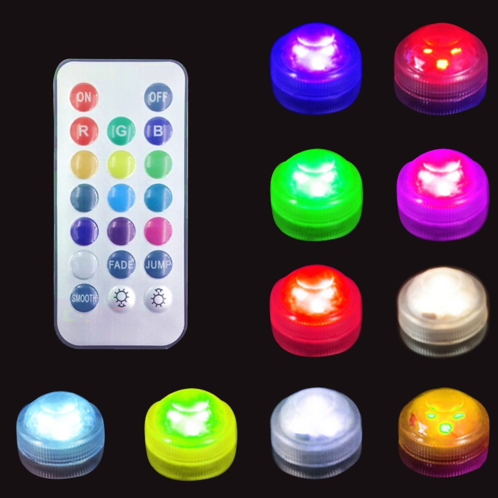 12 stücke unterwasser tauch led pool licht wasserdicht mit fernbedienung für badewanne vase aquarium party hochzeitsdekor batteriebetrieben Lightinthebox