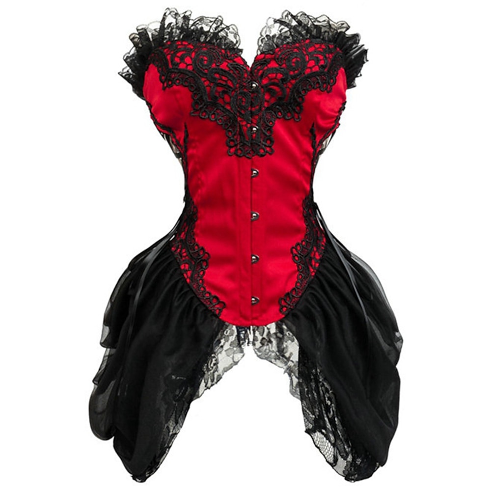 Vintage Rokoko Punk Gothic Überbrust Korsett Vollbusig Bodyshaper Seeräuber Spitze Damen Fantasie Halloween Karneval Valentinstag Party / Abend Abiball Erwachsene BH Unterwäsche Ganzjährig Lightinthebox