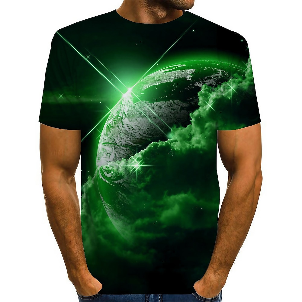 Herren Unisex Graphic Bedruckt Interstellar T Shirt Tee Kurzarm T-Shirt 3D-Druck Rundhalsausschnitt Hemd Vintage Neuheit Normal Täglich Gelb Rote Blau Bekleidung Übergröße S M L XL XXL XXXL 4XL Lightinthebox