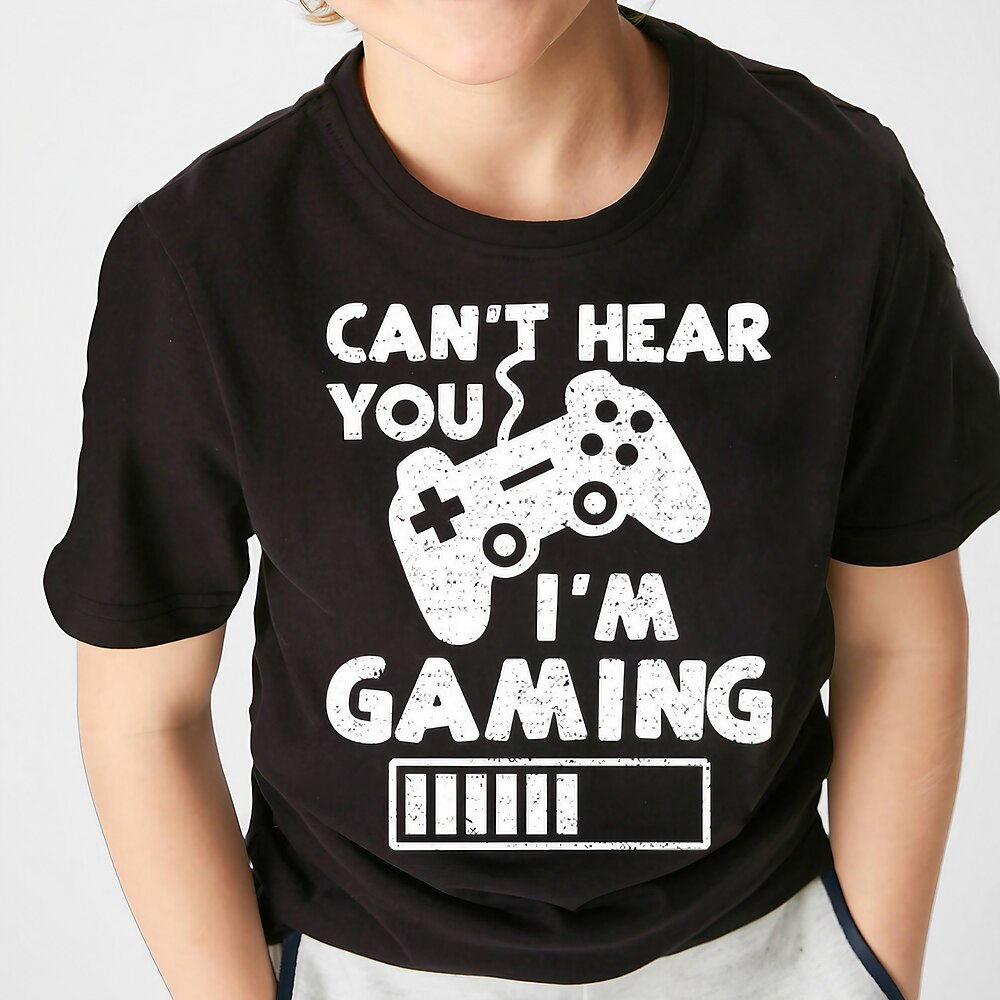 Jungen 3D Graphic Buchstabe T-Shirt Kurzarm Sommer Basic kinderkleidung Freizeitskleidung Lightinthebox