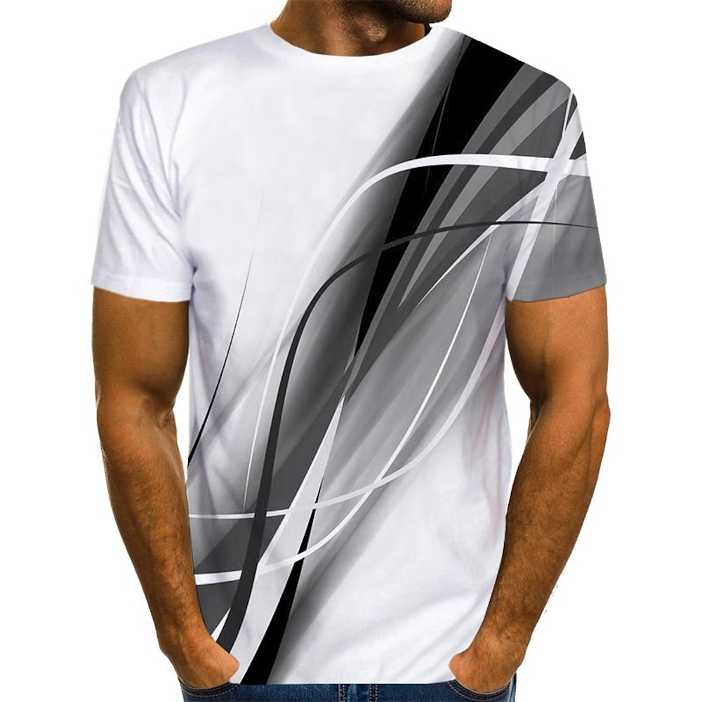 Herren Graphic Hemd T Shirt Kurzarm T-Shirt 3D-Druck Rundhalsausschnitt Hemd Strassenmode Täglich Ausgehen Gelb Rote Blau Bekleidung Normal S M L XL XXL 3XL 4XL Lightinthebox