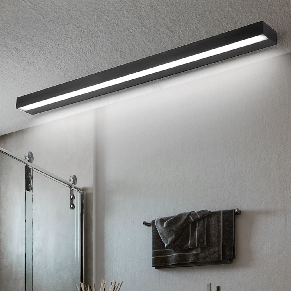 Matte LED-Spiegelleuchte, Waschtischleuchte, modernes Schwarz, Silber, minimalistische Badezimmerleuchte, Aluminium, wasserdicht, IP20, 40 cm, 70 cm, 110-240 V Lightinthebox