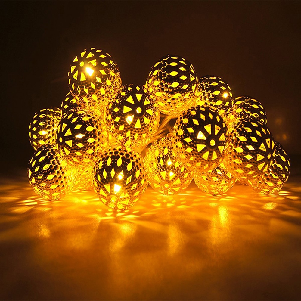 ramadan eid lichter led marokkanische ball lichterketten 5m-40led fee girlande kupfer terrasse string lichtkugel fee kugel laterne weihnachten für hochzeitsfest dekoration usb oder 220v stecker Lightinthebox