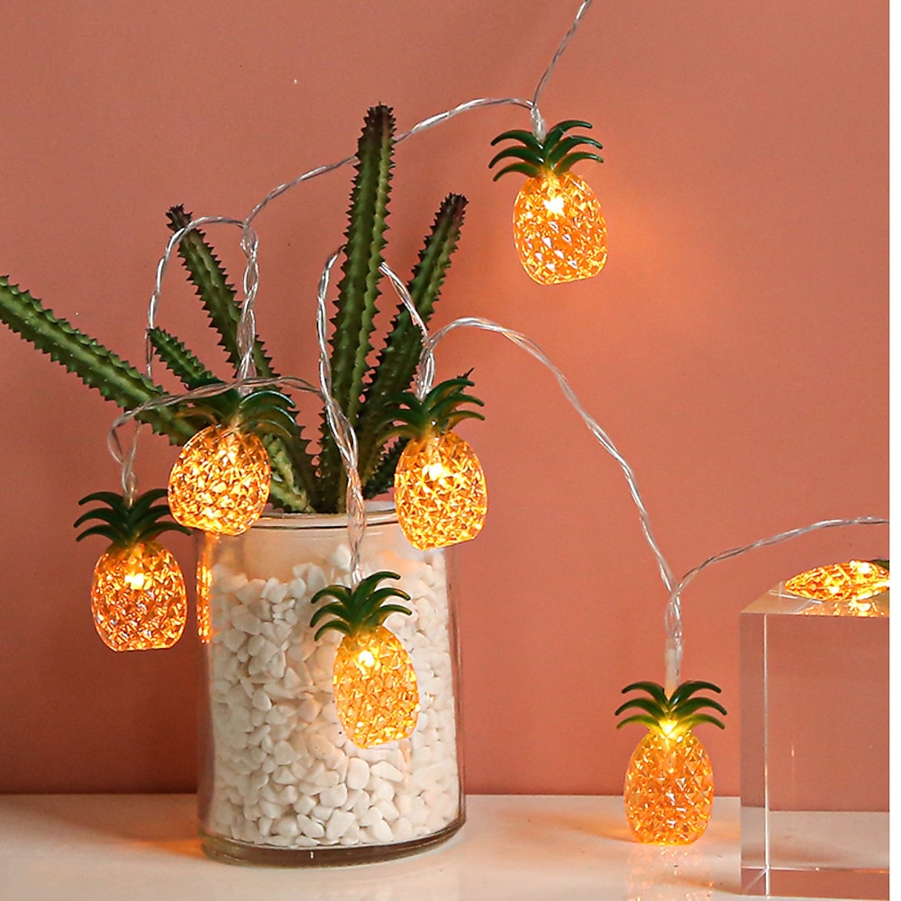 Ananas geformte Fee LED Lichterketten 6m 3m 1,5m Batterie oder USB Betrieb Weihnachten Hochzeit Urlaub Garten Terrasse Dekoration Lightinthebox