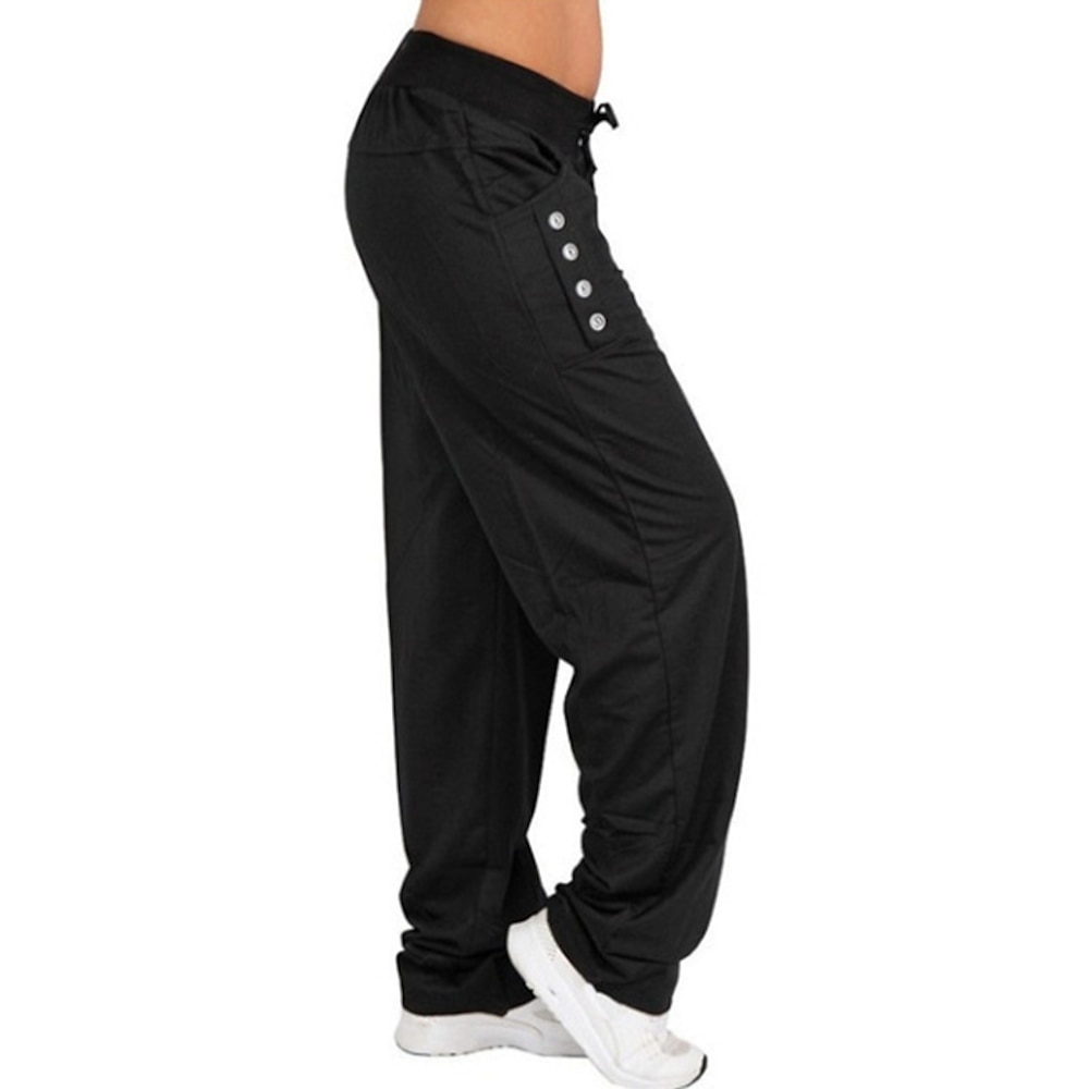 Damen Jogginghose Jogger Cargohosen Kordelzug Seitentaschen Hoher Taillenbund Hosen Casual Winter Atmungsaktiv Rasche Trocknung Feuchtigkeitsabsorbierend Zumba Bauchtanz Yoga Sportbekleidung Lightinthebox