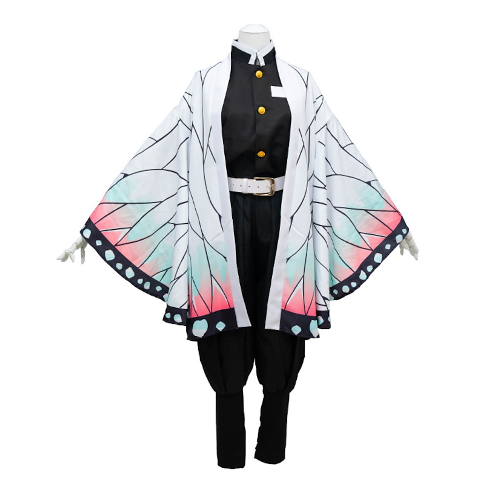 Inspiriert von Dämonentöter: Kimetsu no Yaiba Kochou Shinobu Anime Cosplay Kostüme Japanisch Cosplay-Anzüge Cosplay Perücken Austattungen oben Hosen Gürtel Für Damen / Mehre Accessoires / Teen Lightinthebox