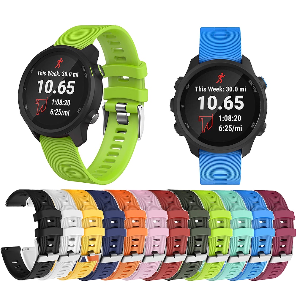 Uhrenarmband für Garmin Forerunner 55 245 645 Music Venu 2 Plus / Sq / Sq Musik Vivomove 3 HR Luxe Style Sport Anfahrt S42 / S40 / S12 Venu Silikon Ersatz Gurt 20mm Verstellbar Atmungsaktiv Lightinthebox