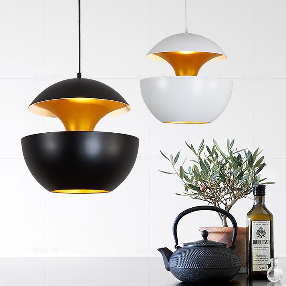 LED-Pendelleuchte, Deckenleuchte, 25 cm, 35 cm, rund, schlichtes Design, Schwarz, Gold, Weißgold, E27/E26, LED-Lampe, Restaurant-Deckenleuchte, Arbeitszimmer, Bar, Schlafzimmer, Lampe, AC220V, AC110V Lightinthebox