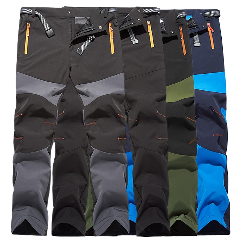 Herren Cargohose Hose taktische Hose Outdoor schnell trocknend leichte wasserdichte Wander Berghose mit Gürtel atmungsaktiv schnell trocknend Stretch Reißverschlusstasche elastischer Bund schwarze Hosenunterteile Klettern Lightinthebox